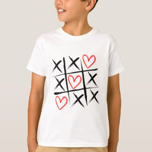 T-shirt Tic-tac-orteil Coeurs et croix Saint-Valentin