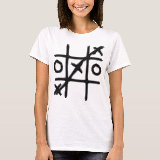 T-shirt Tic Tac Toe - 3 dans une rangée (Devant)