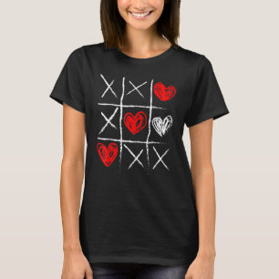 T-shirt Tic Tac Toe Saint-Valentin Cœurs Mignons Joueur