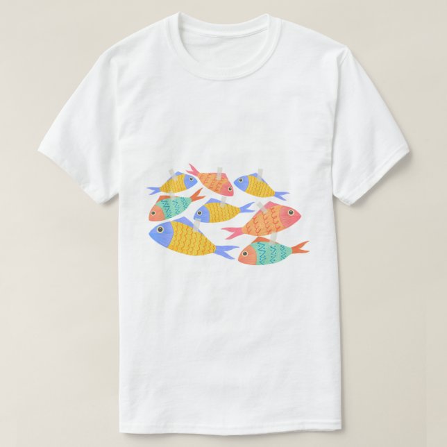 T-shirt Tichert pour hommes fich couleurs  (Design devant)