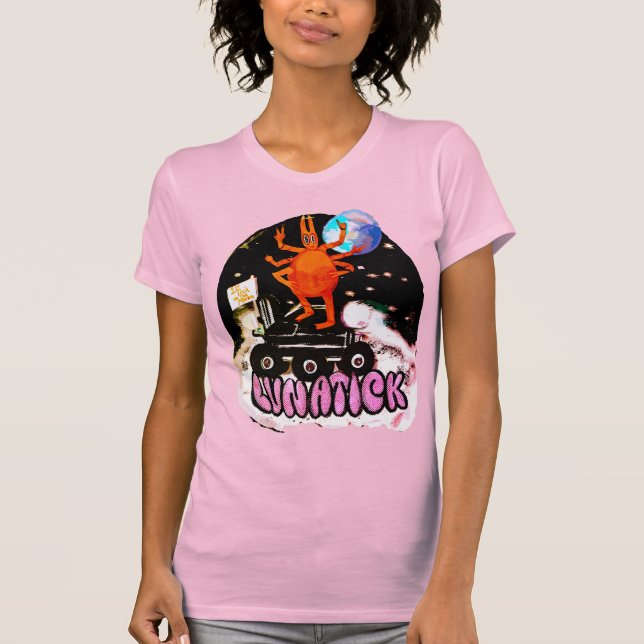 T-shirt Tick on Moon Rover : Illustration Lunaire amusante (Devant)