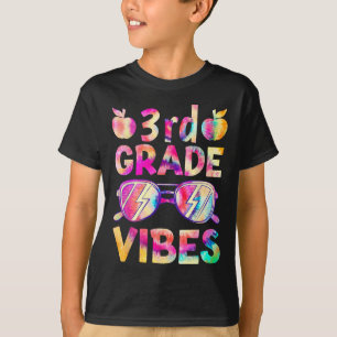 T-shirt Tie Dye 3e année Vibes Enseignant Premier Jour De