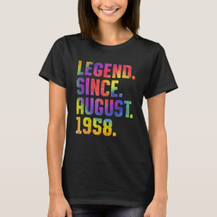 T-shirt Tie Dye 65e Anniversaire Légende depuis août 1958 