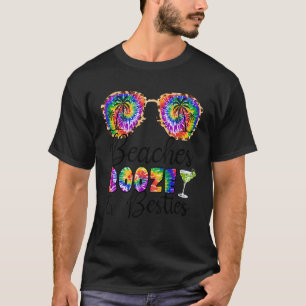 T-shirt Tie Dye Beach Booze Besties Summer Girls Vacances