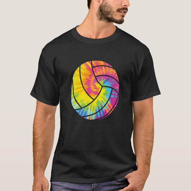 T-shirt Tie Dye Beach Volleyball Retro Setters Players Co (Devant)