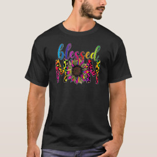 T-shirt Tie Dye Bienheureux maman Léopard Tournesol Mère D