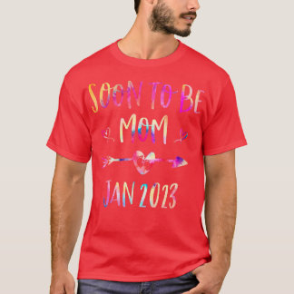T-shirt Tie Dye Bientôt Être Maman Est Janvier 2023 Grosse