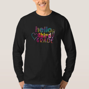 T-shirt Tie Dye Bonjour 3e année Étudiante de troisième an