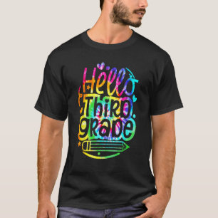 T-shirt Tie Dye Bonjour 3e Troisième Année Scolaire Retour