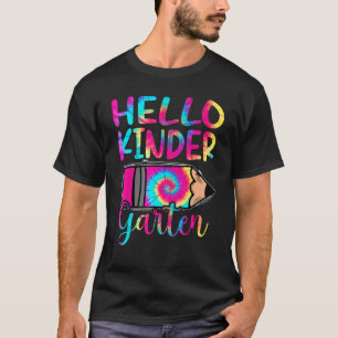 T-shirt Tie Dye Bonjour jardin d'enfants Premier jour de l