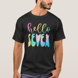T-shirt Tie Dye Bonjour Sept 7 Ans 7e Anniversaire Fille A