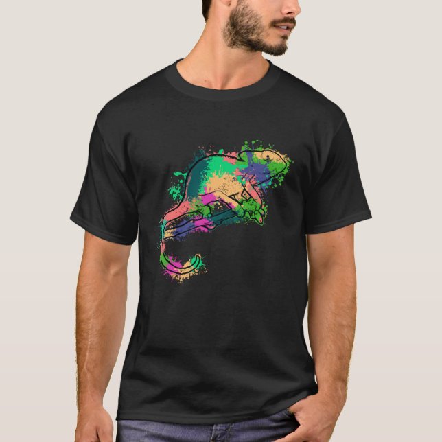 T-shirt Tie Dye Chameleon Lizard coloré (Devant)