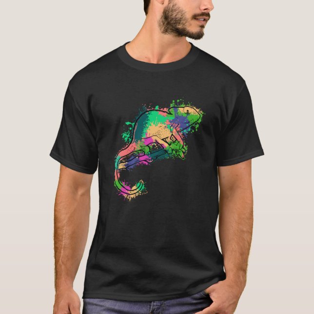T-shirt Tie Dye Chameleon Lizard coloré (Devant)