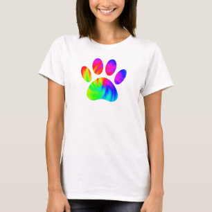 T-shirt Tie Dye Chien Empreinte de patte Graphic