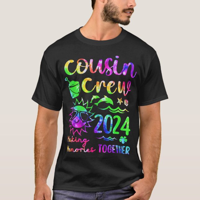 T-shirt Tie Dye Cousin Crew 2024 Summer Vacation Beach Fam (Devant)