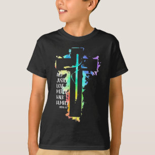 T-shirt Tie Dye Cross Micah 68 Acte Justement Bible Écritu
