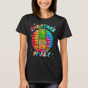T-shirt Tie Dye Cute Ananas Noël En Juillet Hawaii Be