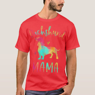 T-shirt Tie Dye Dachshund maman maman maman coloré chien c