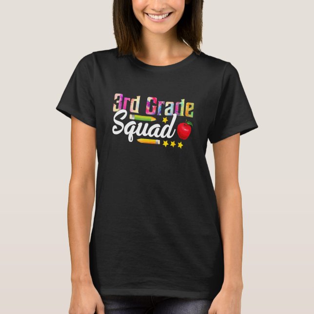 T-shirt Tie Dye Enseignant de l'équipe de 3e année Retour  (Devant)