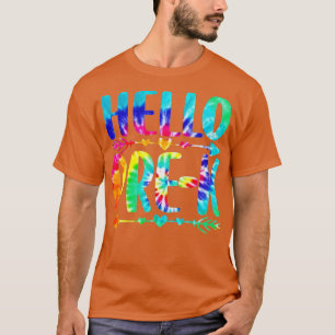 T-shirt Tie Dye Enseignant Étudiant Bonjour PréK Retour À 