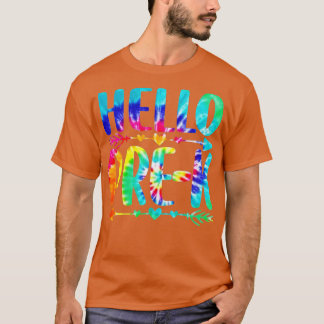 T-shirt Tie Dye Enseignant Étudiant Bonjour PréK Retour À
