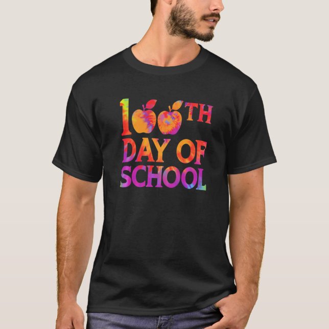T-shirt Tie Dye Enseignants 100e jour de l'école (Devant)