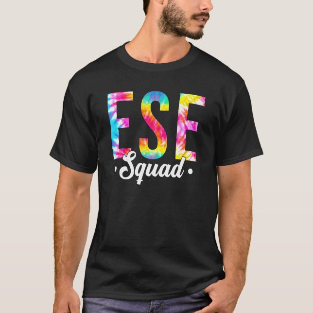 T-shirt Tie Dye Ese Squad Enseignant Premier Jour De L'Éco (Devant)