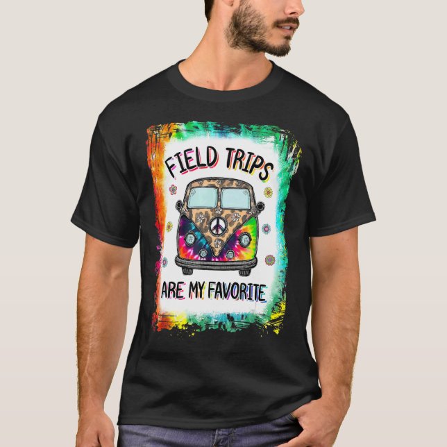 T-shirt Tie Dye Field Trips Sont Mon Champ D'École Préféré (Devant)
