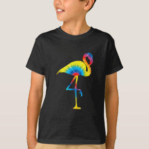 T-shirt Tie Dye Flamant rose arc-en-ciel Imprimer Oiseau A