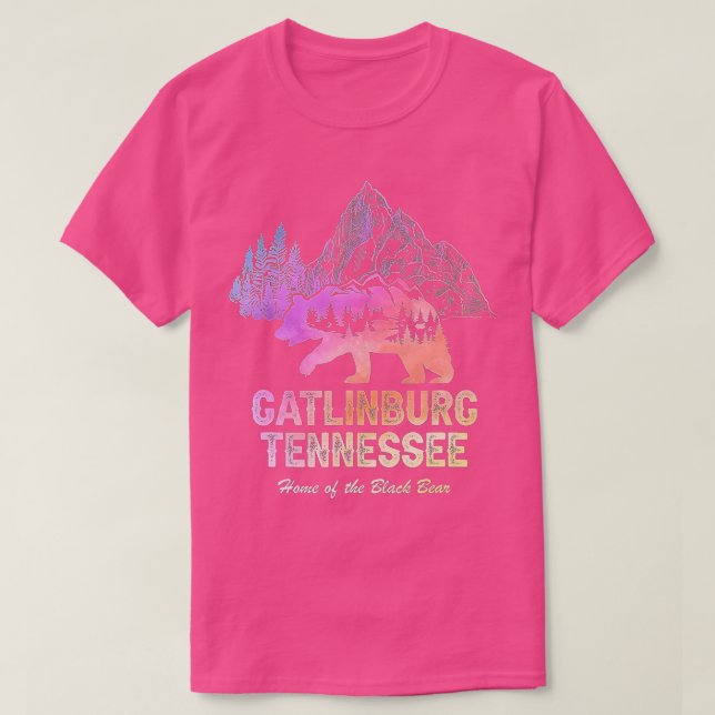 T-shirt Tie Dye Gatlinburg Tennessee Ours Great Smoke Moun (Design devant)