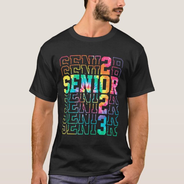 T-shirt Tie Dye Graduation Classe De 2023 Senior (Devant)