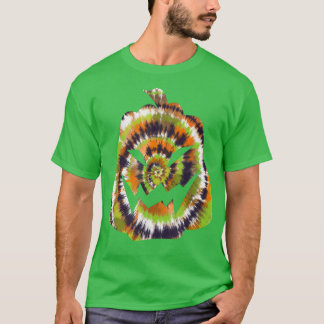 T-shirt Tie Dye Halloween Jack-o'-lantern Citrouille Black