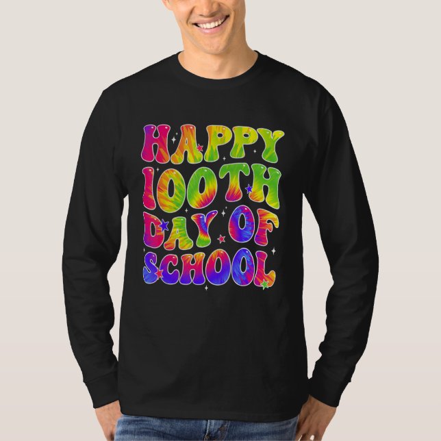 T-shirt Tie Dye Happy 100th Day of School Students Kids Te (Devant)