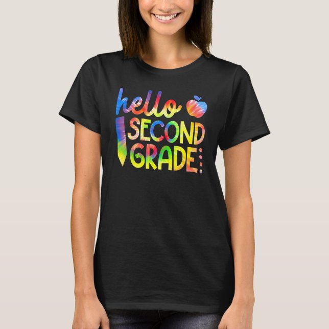 T-shirt Tie Dye Hello 2e année Équipe 2e année Retour à (Devant)