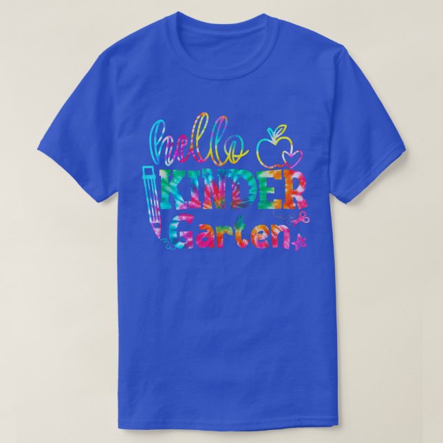 T-shirt Tie Dye Hello Kindergarten Team Teacher PreK Back (Design devant)
