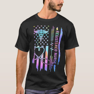 T-shirt Tie Dye Infirmière inscrite Rn Ekg Stethoscope Nur