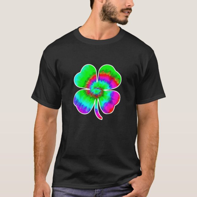 T-shirt Tie Dye Jour de la Saint Patrick Femmes Hommes Ver (Devant)
