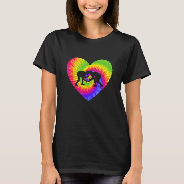 T-shirt Tie Dye Lutte Heart Pro Wrestler (Devant)