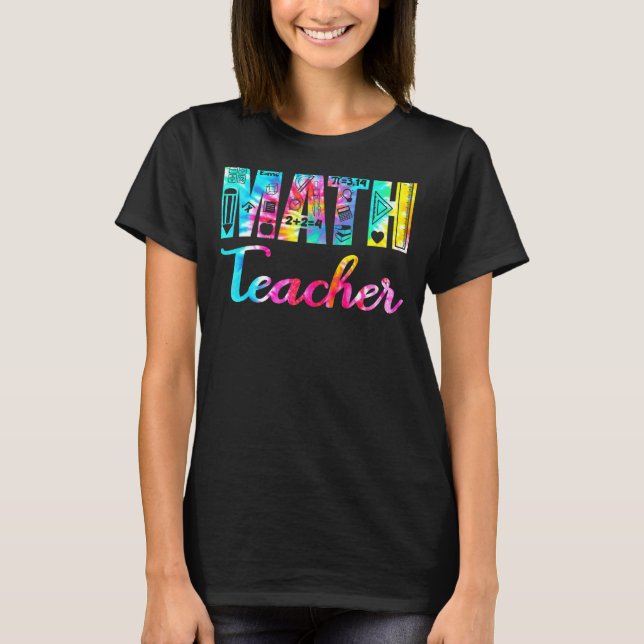 T-shirt Tie Dye Math Enseignant Mathématiques Enseignant V (Devant)