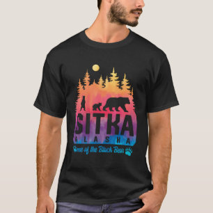 T-shirt Tie Dye Mère Ours Et Cubs Sitka Alaska