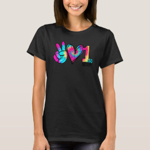 T-shirt Tie Dye Peace Love And 1st Grade Girl Boy Kids Tea