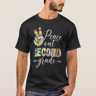 T-shirt Tie Dye Peace Out 2e Année Dernière Jour De Sum De