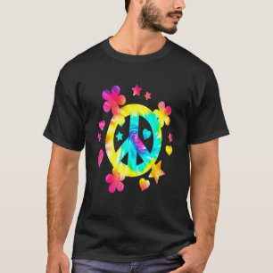 T-shirt Tie Dye Peace Sign Cute Lote Colorful Tye Dye Hipp
