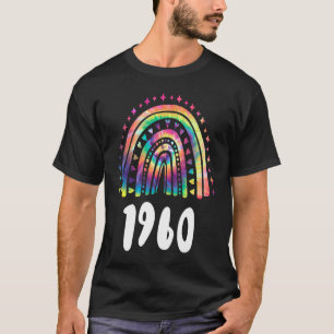 T-shirt Tie Dye Rainbow Année De Naissance 1960 Anniversai