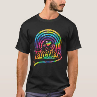 T-shirt Tie Dye Rainbow Enseignant Vie Retour À Scho