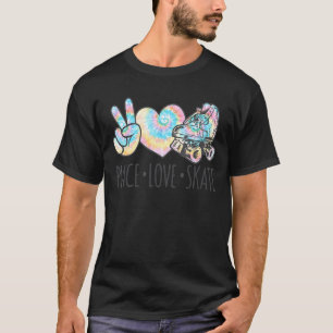 T-shirt Tie Dye Roller Patinage Pour Filles Ados Peace Lov