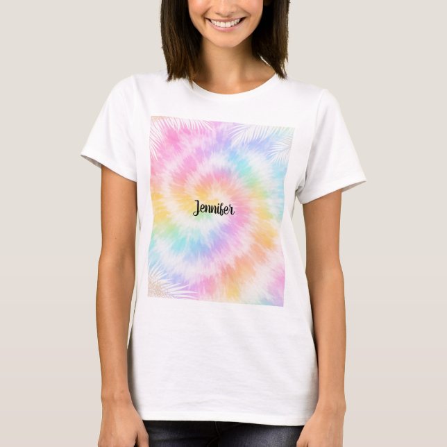 T-shirt Tie Dye Rose Pâle Girly Chic                     (Devant)