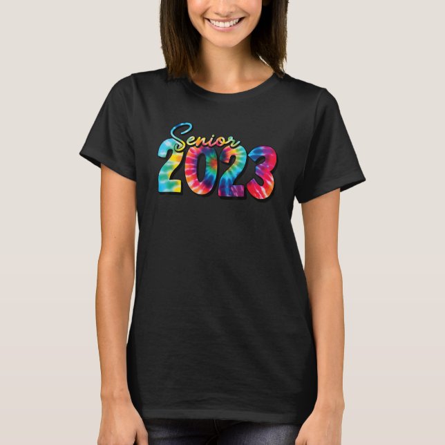 T-shirt Tie Dye Senior 2023 Classe Du Bachelo Diplômé 2023 (Devant)