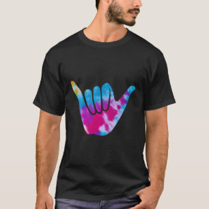 T-shirt Tie Dye Shaka Hang Loose Surf Salutation