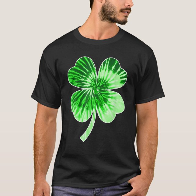 T-shirt Tie Dye Shamrock Jour de la Saint Patrick Drôle Ho (Devant)